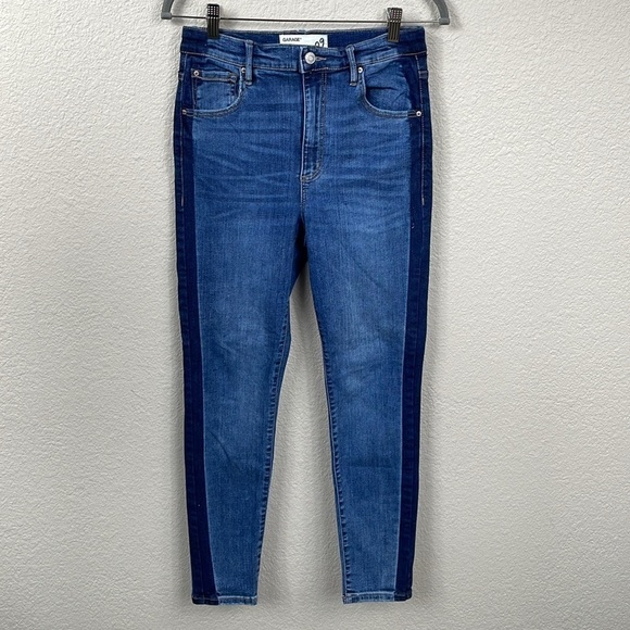 Garage Ultra High Rise Jeans Side Stripe Two Tone Skinny Sz 9 - Picture 2 of 11